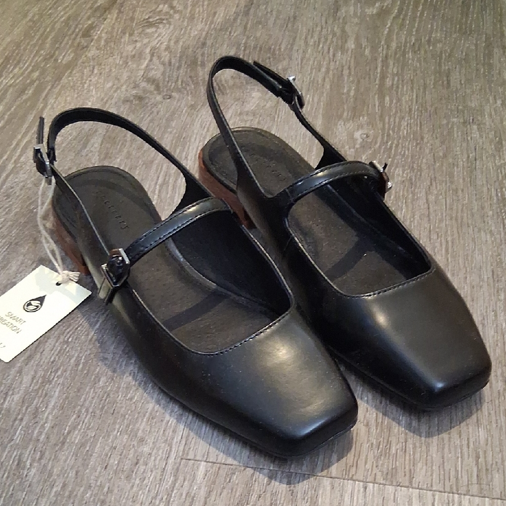Sanctuary Black Slingback Flats